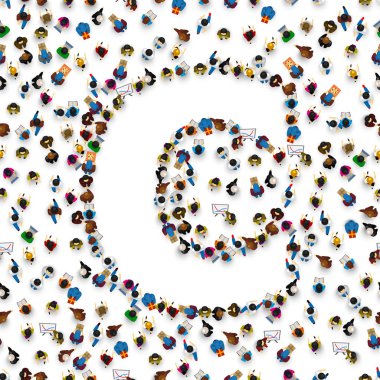 Bir grup içinde halkının İngilizce Alfabe harf C.