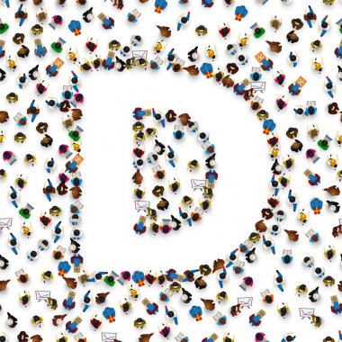 Bir grup içinde halkının İngilizce Alfabe harf D.