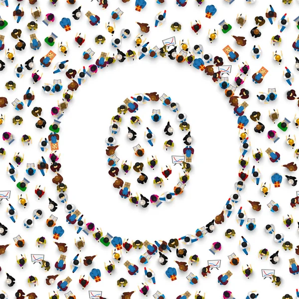 Bir grup insanlar İngilizce Alfabe harf O.