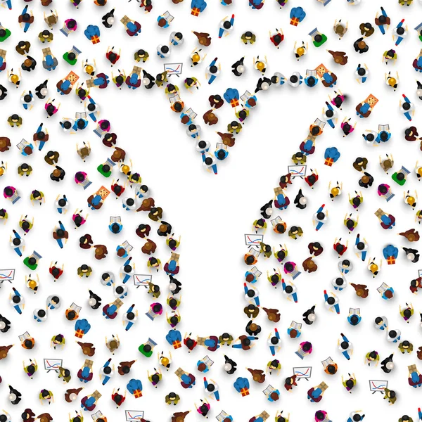 Bir grup insan İngilizce Alfabe harf Z.