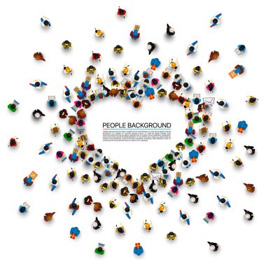 Kalabalık insan kalp sembolü şeklinde.