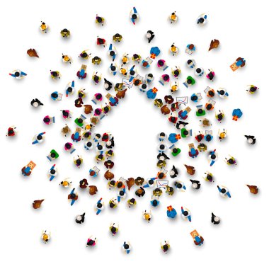 İnsanlar işareti ok kadar grup.