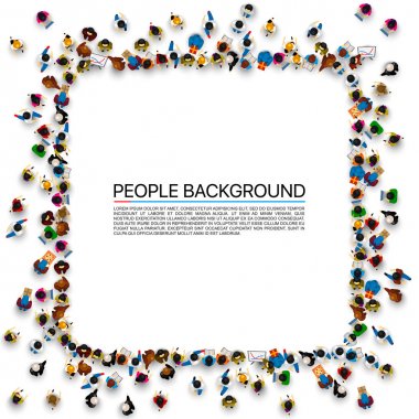 Bir grup insan çerçeve başlık sayfası şeklinde.