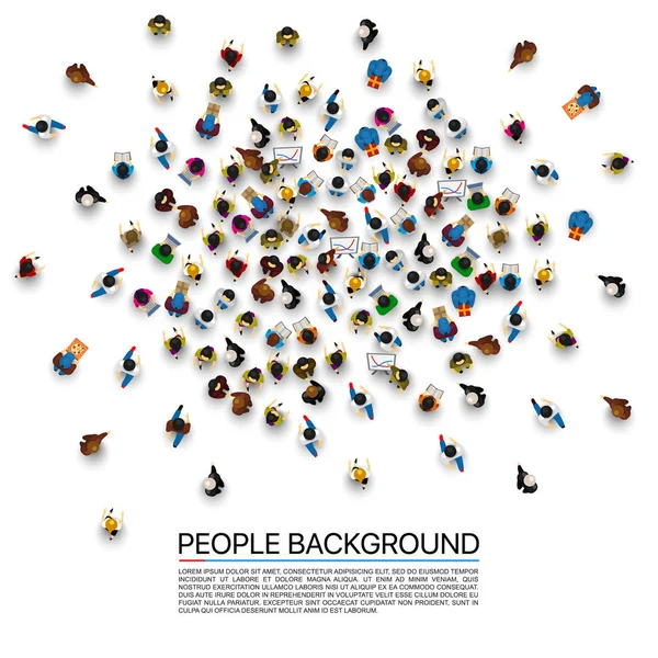 Beyaz arka plan üzerinde büyük insanlar kalabalık.