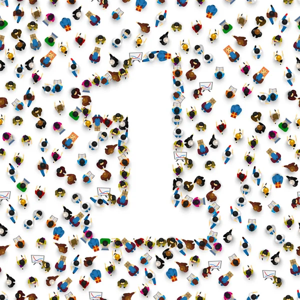 Bir numaralı formda geniş bir grup insan..