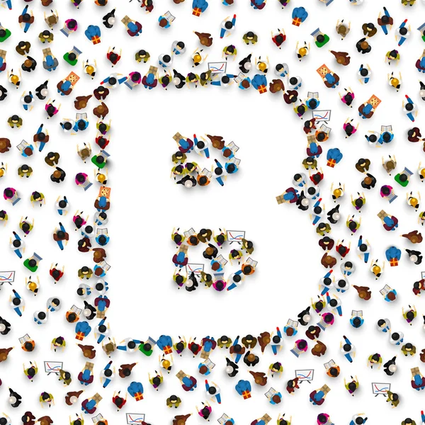 Bir grup insan İngilizce Alfabe harf B.