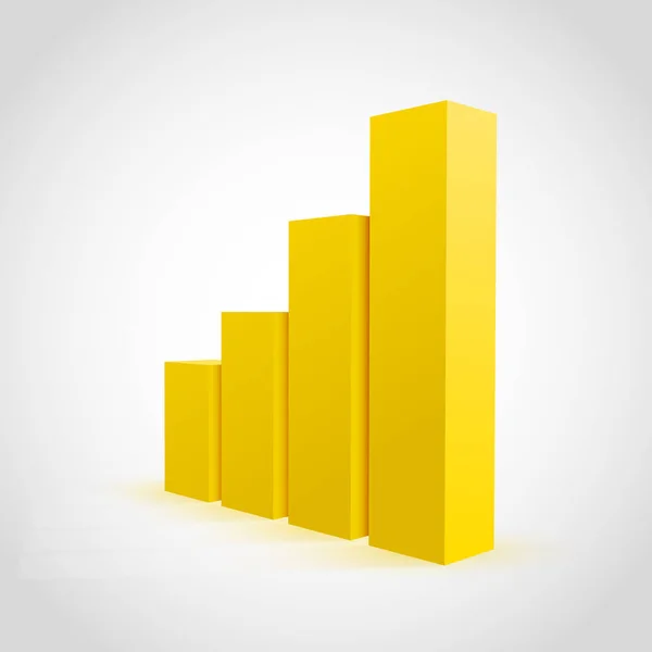 Vector yellow graph chart background. — Stock Vector
