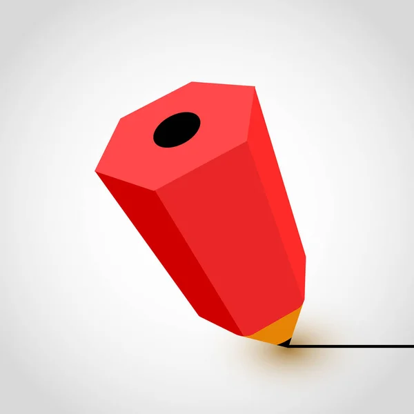 Rode potlood icoon op witte achtergrond. — Stockvector