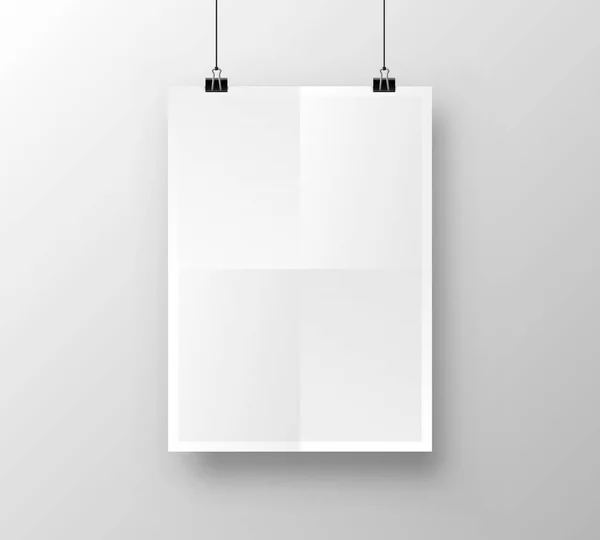 Papírový plakát A4 na bílém pozadí. — Stockový vektor