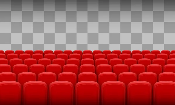 Красные стулья кинотеатра . — стоковый вектор
