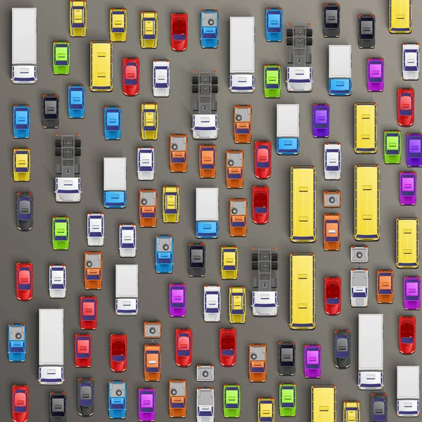 Vervoer over de weg auto's, verkeer jam achtergrond. — Stockvector