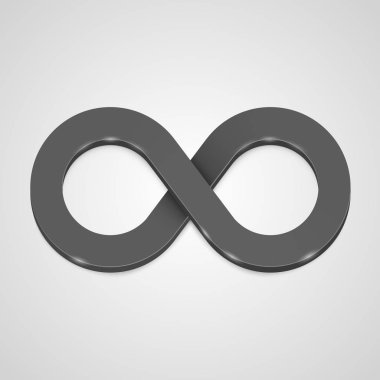 Infinity 3d simge siyah, şablon tasarım öğesi.