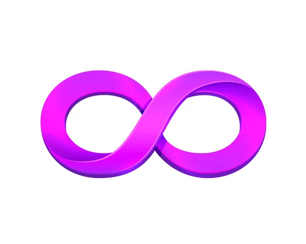 Infinity purple symbol on the white background. — Stock Vector