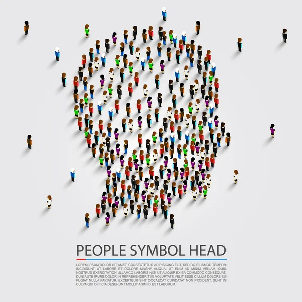 Pessoas sinal de cabeça, pessoas do grupo principal . — Vetor de Stock