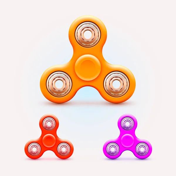 Spinner Farbkollektion, Relief Spielzeug Objekt Ikonen. — Stockvektor