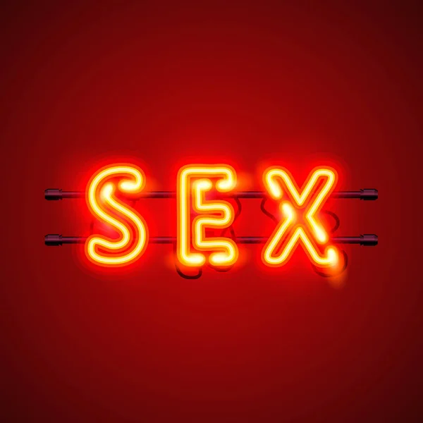 Neón banner sexo texto . — Archivo Imágenes Vectoriales