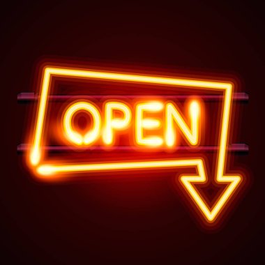 Neon açık kare ok.