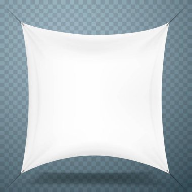 Beyaz bez afiş tabela.