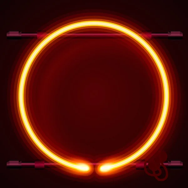 Neon çerçeve işareti bir daire şeklinde. — Stok Vektör