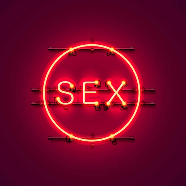 Neon banner sexo texto . —  Vetores de Stock