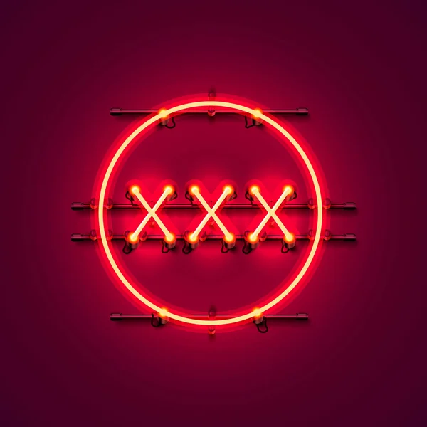 Neon Banner xxx Text. — Stockvektor