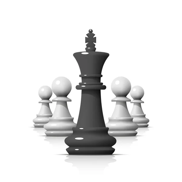 Vůdce v šachové hře. — Stockový vektor