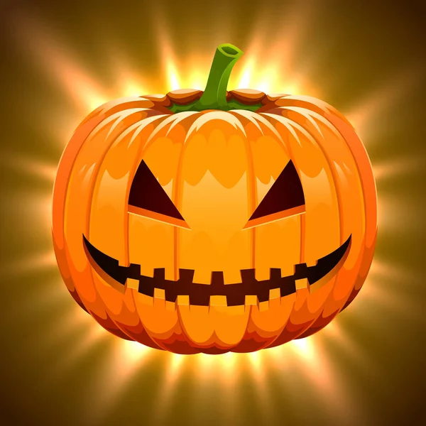 Calabaza para Halloween sobre fondo de luz mágica . — Vector de stock