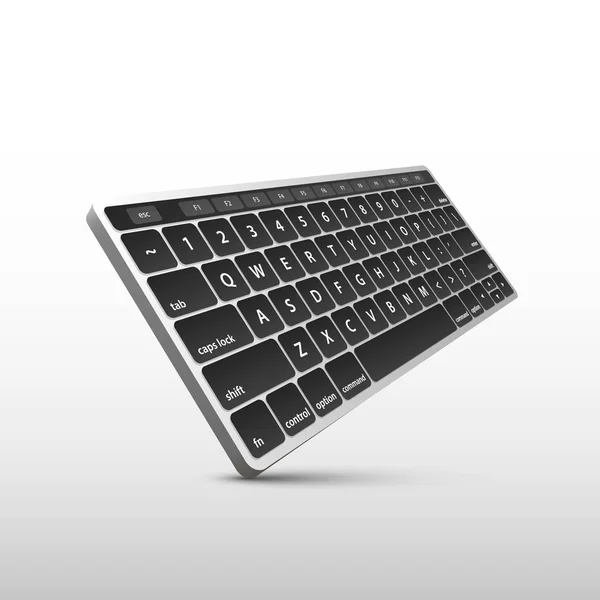 Teclado sobre fondo blanco en perspectiva . — Vector de stock