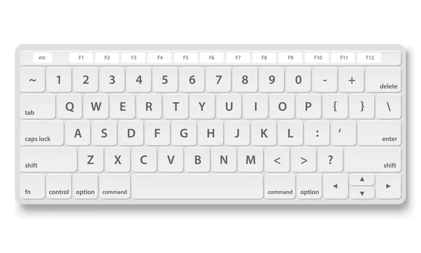 Objeto de teclado branco no fundo branco. Ilustração vetorial —  Vetores de Stock