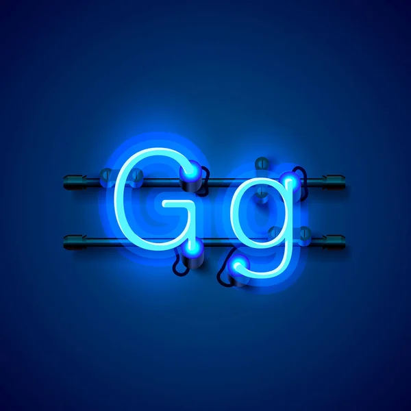 Neon font letter g, art design singboard.