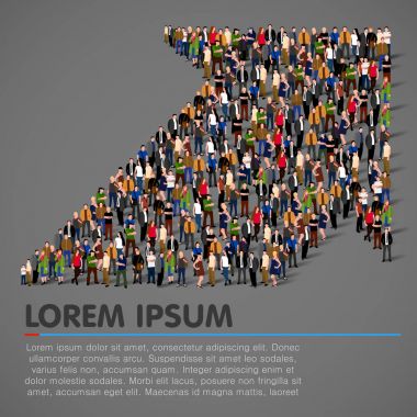 İnsanlar vektör ok sembolü kalabalık