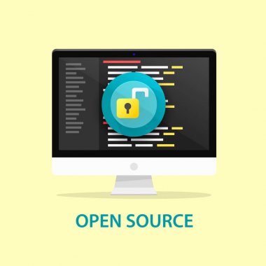 Open source code, computer programming. Vector illustration clipart svg vector 