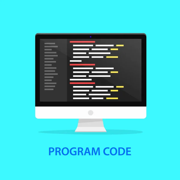 Προγραμματισμός κώδικα εικονίδιο υπολογιστή. — Διανυσματικό Αρχείο