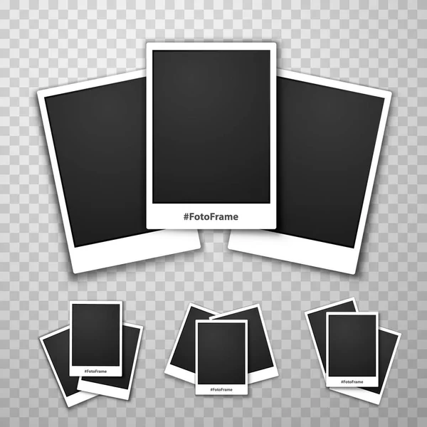 Fotorahmencollage auf transparentem Hintergrund. — Stockvektor