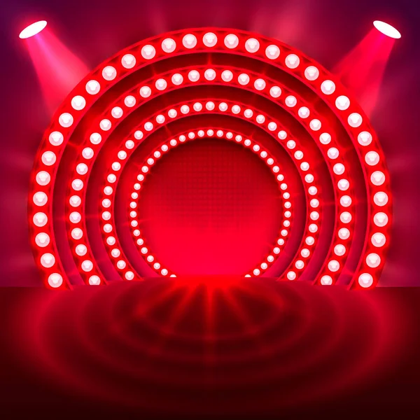 Işık podyum kırmızı arka planı göster.