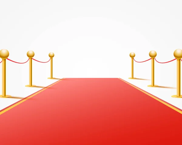 白の背景に赤いイベント カーペット — ストックベクタ