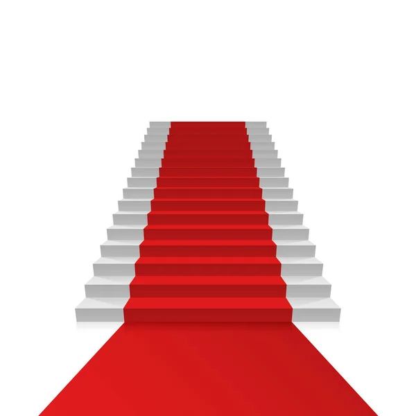 Podium med röda mattan. — Stock vektor