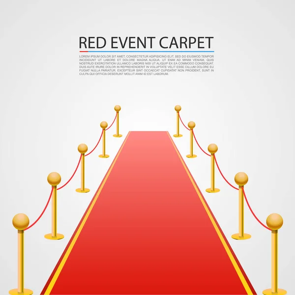 红色事件地毯，白色背景隔离. — 图库矢量图片