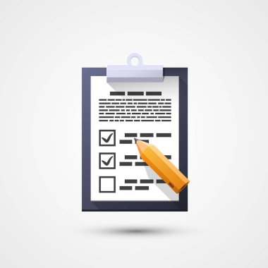 Anket düz simgesi, Pad belge kalem.