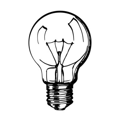 Elle çizilmiş lamba taslağını.