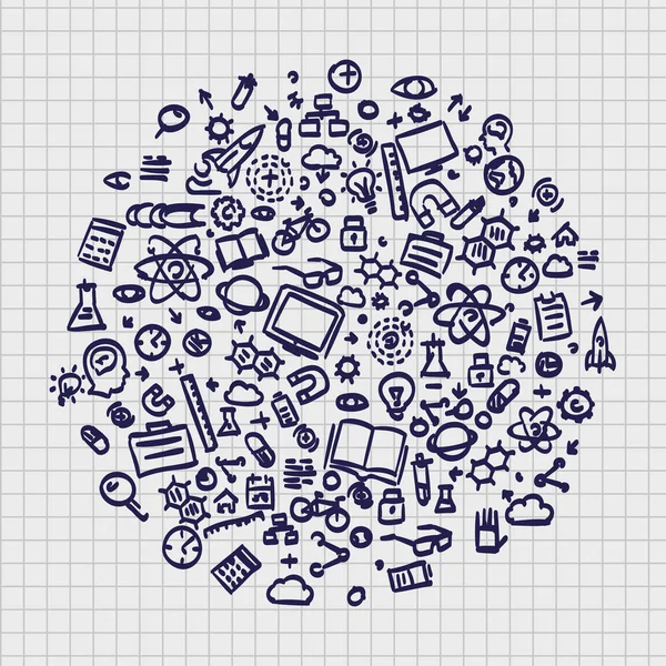 Alıştırma kitabı kroki simgeler Bilimler set.