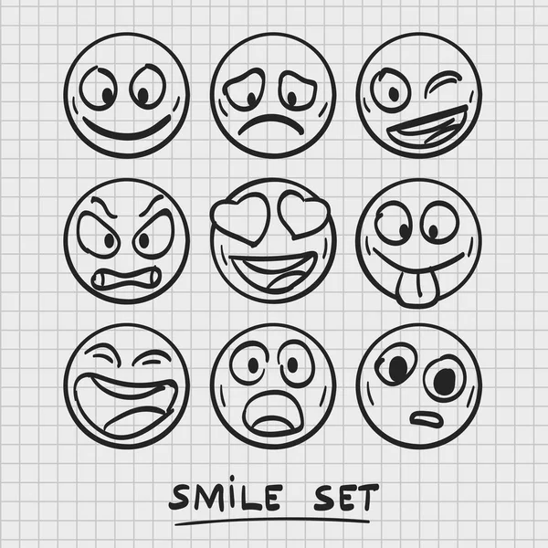 çizgi film emoji kümesi. Kroki emoji.