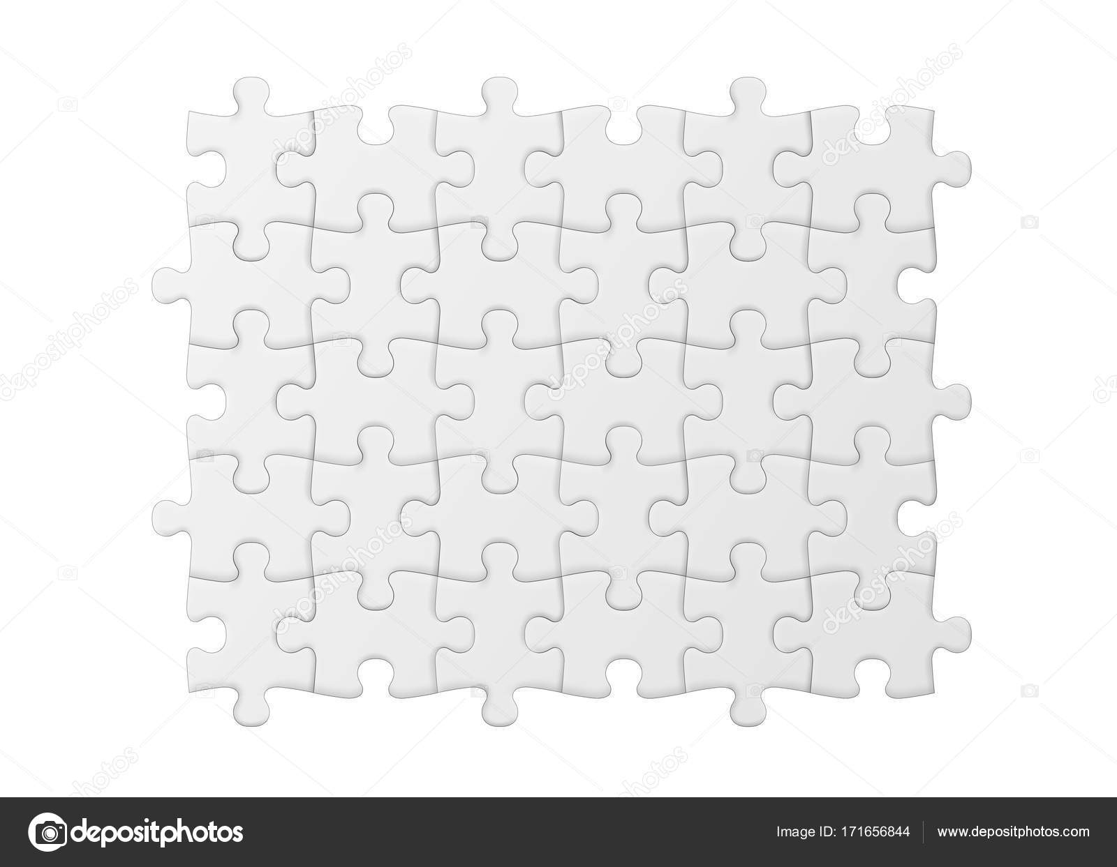 White jigsaw puzzle. Blank simple background. Stock Vector Image by