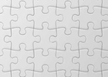 Beyaz jigsaw puzzle. Boş basit geçmiş.