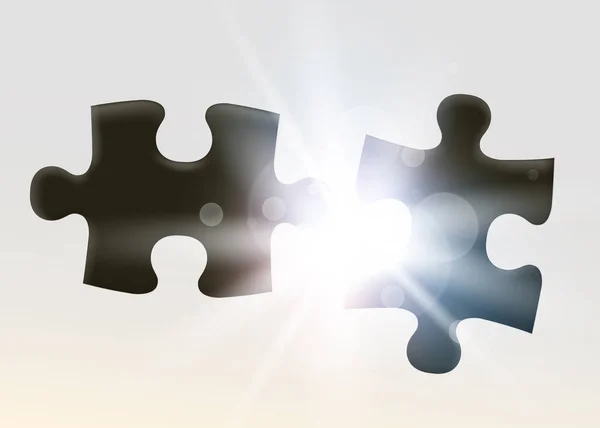 2 지 그 소 퍼즐의 한 조각에 합류입니다. 협회 및 연결의 상징입니다. 비즈니스 전략. — 스톡 벡터