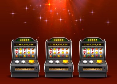 3d yuvaları makine ikramiye kazanır, parlayan lamba arka plan izole.