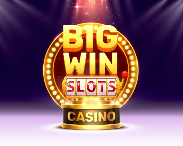 Big Win Slots 777 Banner Casino, Frame Light Slots. — Stockvektor