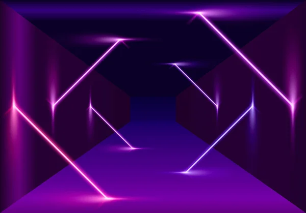 Neonová scéna, laserová show — Stockový vektor
