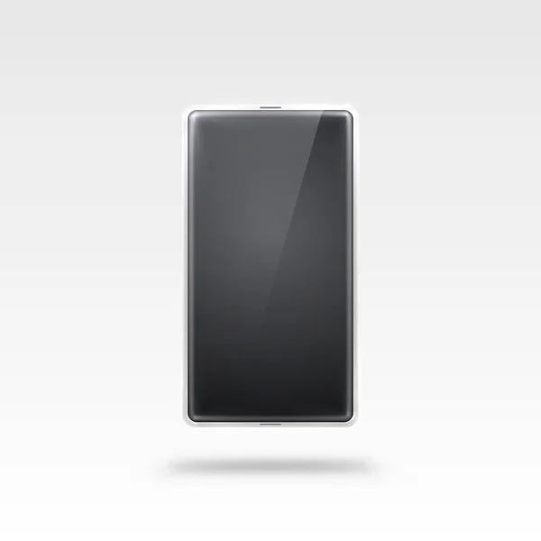 Telefon fehér képernyővel, tárgy elektronika a fehér háttér. — Stock Vector