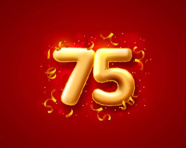 Tören balonları, 75 numara balonlar. Vektör